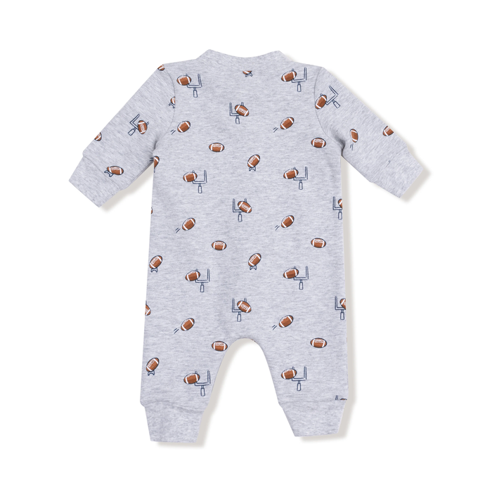 ANGEL DEAR: BASEBALL COLLAR ROMPER WITH FRONT PLACKET - FOOTBALL FIELD GOAL