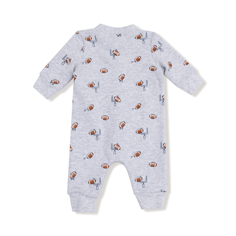 ANGEL DEAR: BASEBALL COLLAR ROMPER WITH FRONT PLACKET - FOOTBALL FIELD GOAL