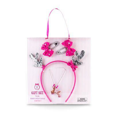 PINK POPPY: REINDEER ACCESSORY GIFT SET - HOT PINK