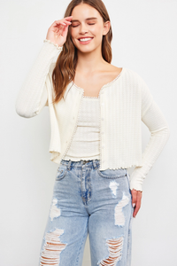 KNIT CROP TOP - IVORY