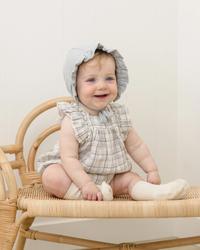 QUINCY MAE: MAYA ROMPER || BLUE PLAID