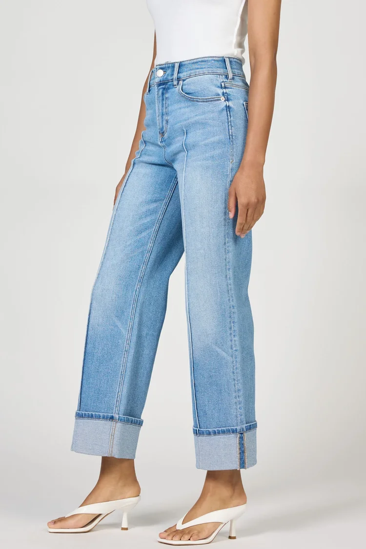DEAR JOHN: HOLLY HIGH RISE STRAIGHT LEG CUFFED JEANS - WINSLOW