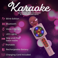 TRENDTECH: KARAOKE MICROPHONE & BLUETOOTH SPEAKER - PINK BLING