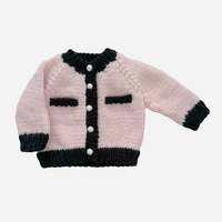 THE BLUEBERRY HILL: COCO CARDIGAN - BABY PINK/BLACK