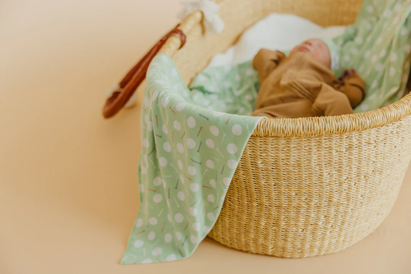 COPPER PEARL: BOGEY KNIT SWADDLE BLANKET