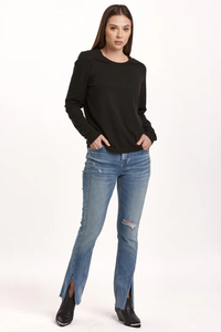 DEAR JOHN: KATHY LONG SLEEVE JERSEY TEE - BLACK