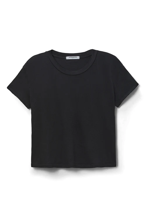 PERFECTWHITETEE: HARLEY CRISPY LIGHTWEIGHT COTTON BOXY CREW TEE - TRUE BLACK