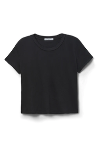 PERFECTWHITETEE: HARLEY CRISPY LIGHTWEIGHT COTTON BOXY CREW TEE - TRUE BLACK