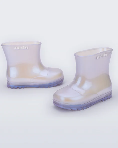 MINI MELISSA: WELLY SLIP IN RAINBOOTS - PEARLY BLUE