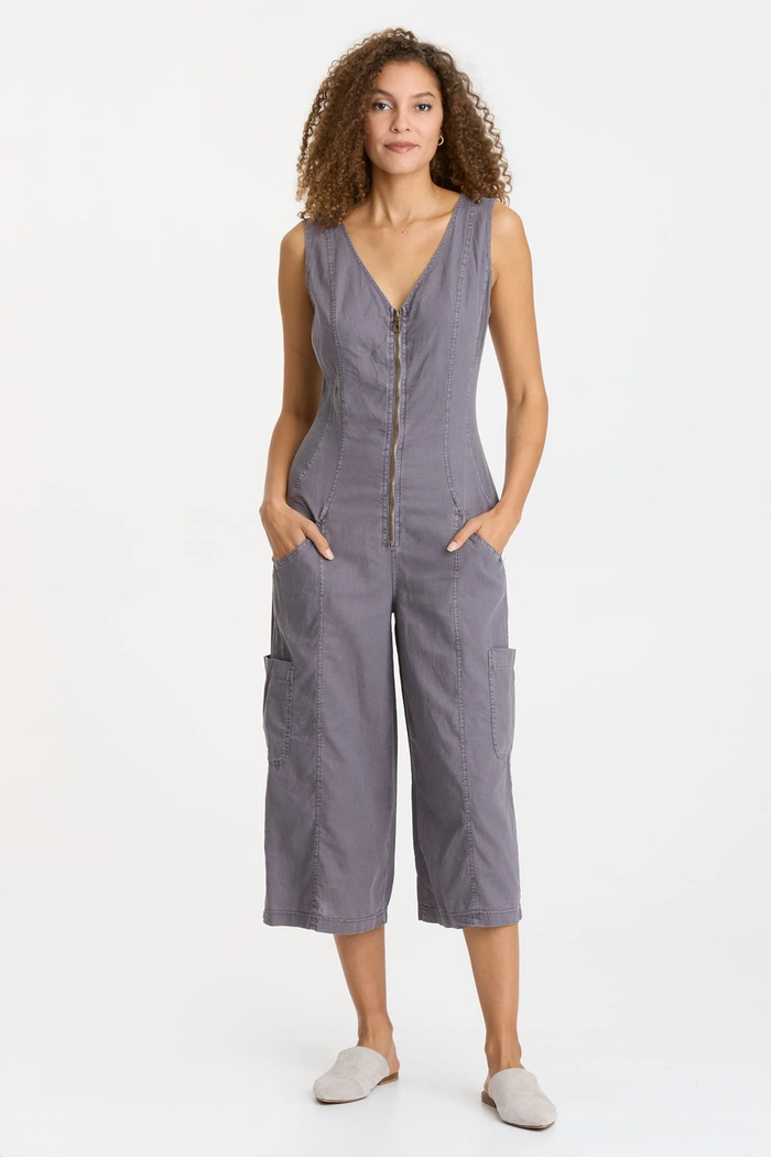 XCVI: LINEN NORRIS JUMPSUIT - NEBULOUS PIGMENT