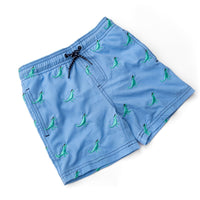 SHADE CRITTERS: SHADEY DINOS 4 WAY STRETCH EMBROIDERED SWIM TRUNKS