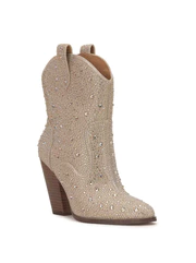 JESSICA SIMPSON: CISSELY WESTERN BOOTIE - CHAMPAGNE