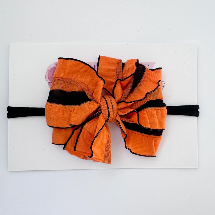 ROCKIN ROYALTY: SKINNY MINI RUFFLED HEADBAND - TRICK OR TREAT