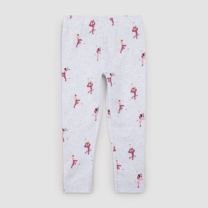 MILES THE LABEL: DANCER PRINT ON LIGHT GREY MIX LEGGINGS