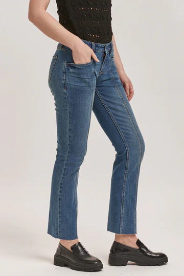 DEAR JOHN: PLAYBACK MID RISE SLIM STRAIGHT JEANS - PHANTOM