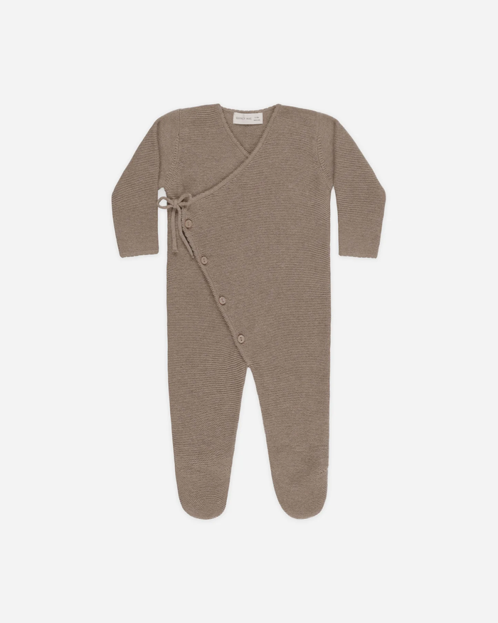 QUINCY MAE:  WRAP KNIT FOOTIE || HEATHERED MOCHA