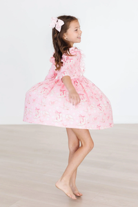 MILA & ROSE: HOWDY 3/4 SLEEVE RUFFLE TWIRL DRESS