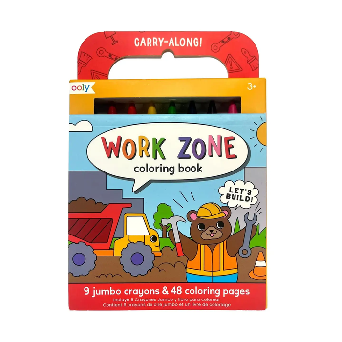 OOLY: CARRY ALONG CRAYONS & COLORING BOOK KIT - WORK ZONE