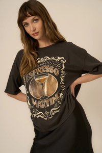 PROJECT SOCIAL T: ESPRESSO MARTINI FOIL PERFECT BF TEE - VINTAGE BLACK