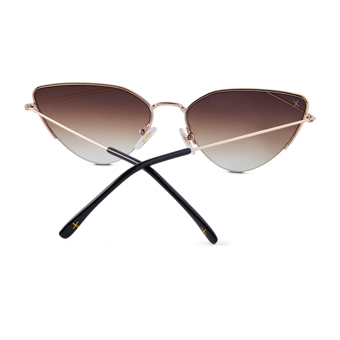 DIME: FAIRFAX - BRUSHED GOLD BROWN SHARP RADIANT SUNGLASSES