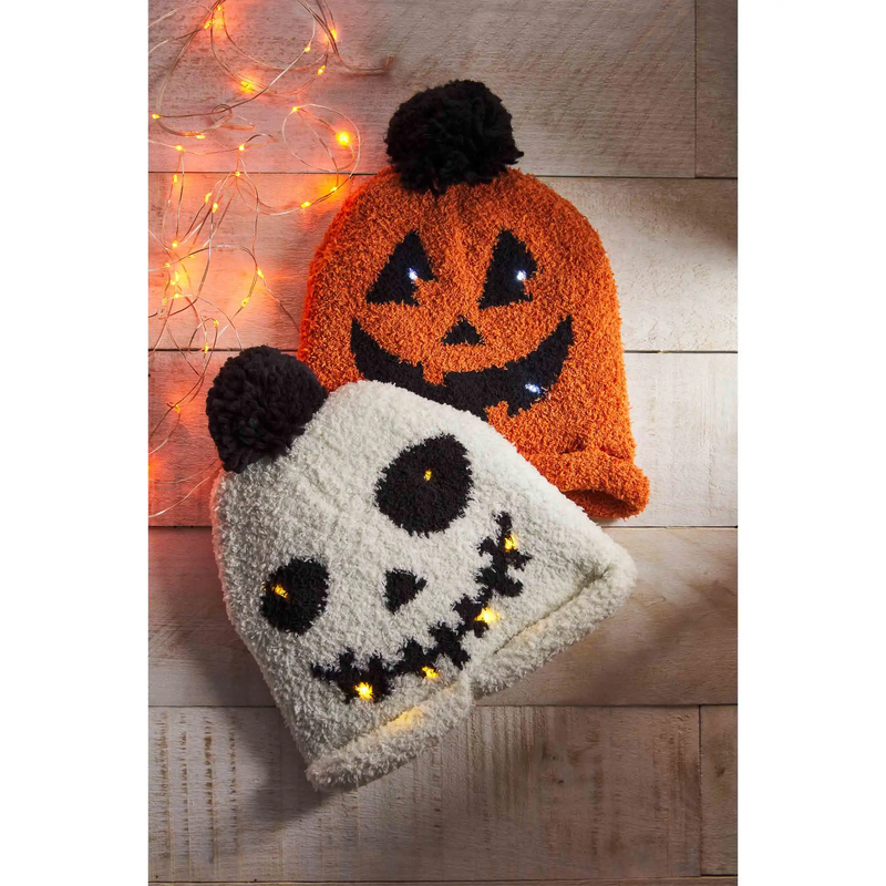 MUD PIE: SKELETON HALLOWEEN LIGHT UP CHENILLE HAT