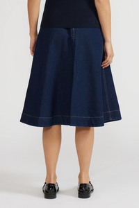 LUCY PARIS: NULA DENIM SKIRT - DARK BLUE