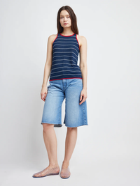 SELF CONTRAST: ELIZABETH RACER TANK - RED/NAVY/WHITE