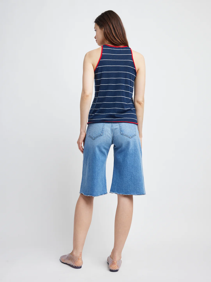 SELF CONTRAST: ELIZABETH RACER TANK - RED/NAVY/WHITE