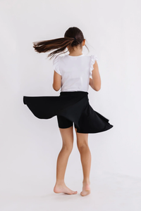 MILA & ROSE: BLACK TWIRL SKORT