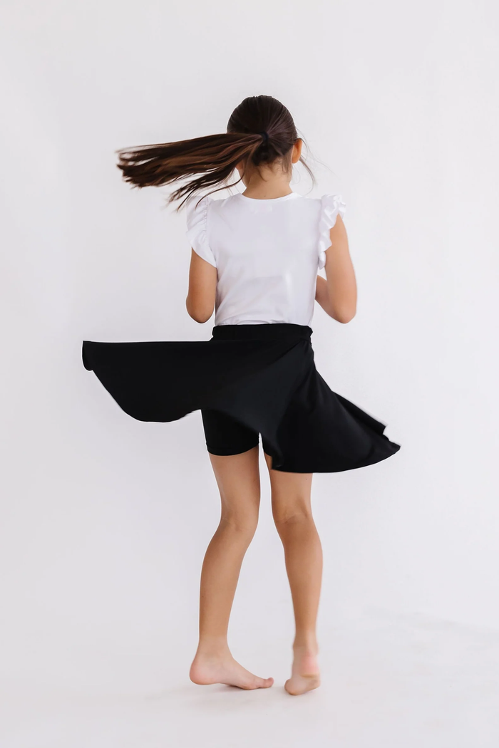 MILA & ROSE: BLACK TWIRL SKORT