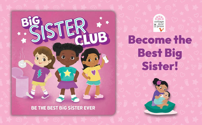 WELCOME TO THE BIG SISTER CLUB BOARD BOOK, STICKER BADGES, AND A REWARD CHART