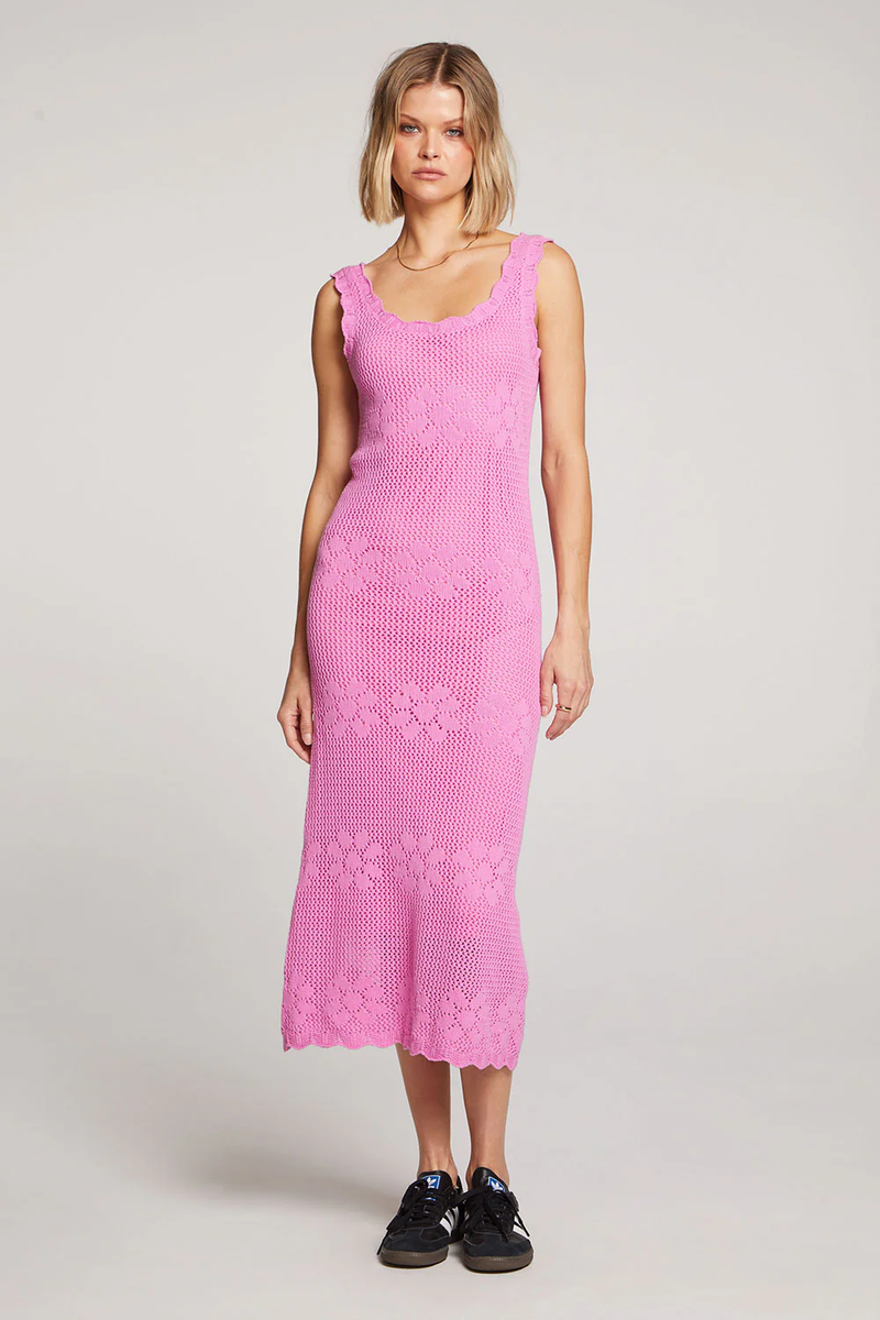 SALTWATER LUXE: ASHLEY MIDI SWEATER DRESS - PINK