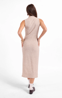 SAGE THE LABEL: TEACAKE MIDI DRESS - HEATHER TAUPE