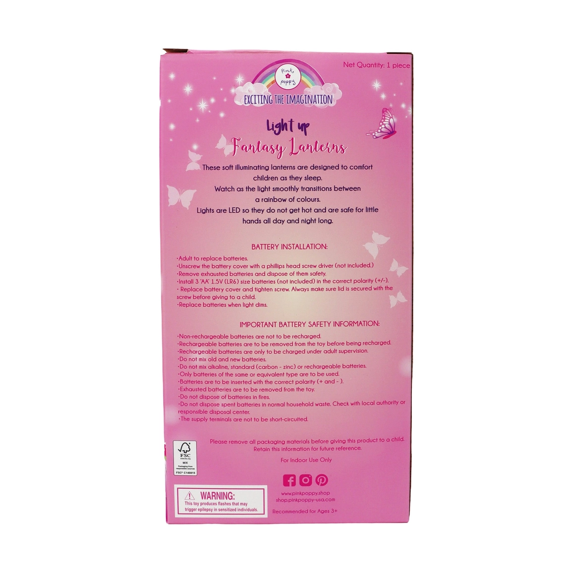 PINK POPPY: BALLERINA LED COLOR CHANGING LANTERN