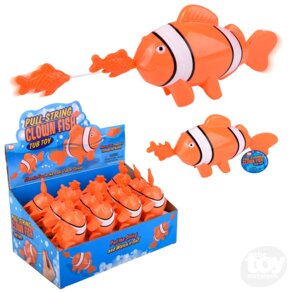 PULL-STRING CLOWNFISH BATH TOY - 7"