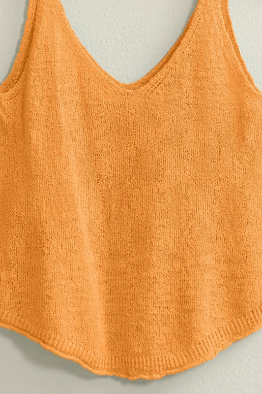 TRY YOUR LUCK V NECK SLEEVELESS TOP