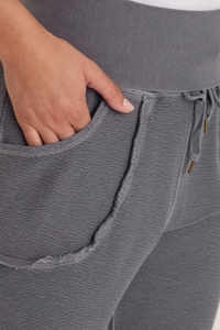 XCVI: KIEFER SLIM LEG CREPE KNIT PANT - NEBULOUS PIGMENT