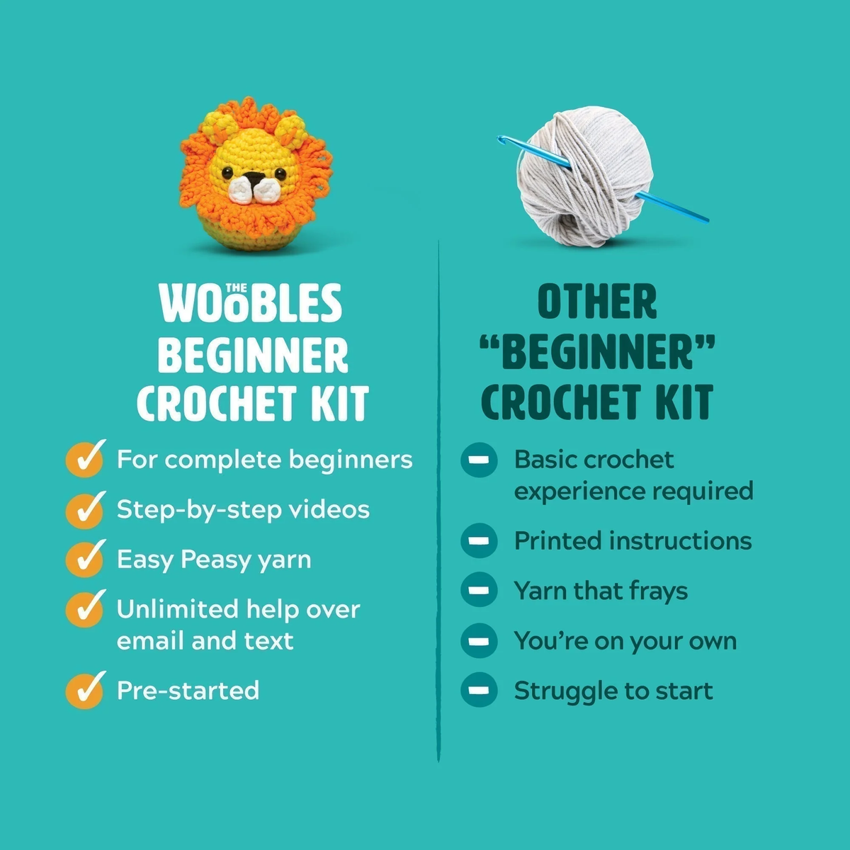 THE WOOBLES: LEARN TO CROCHET KIT - CARE BEARS CHEER BEAR™