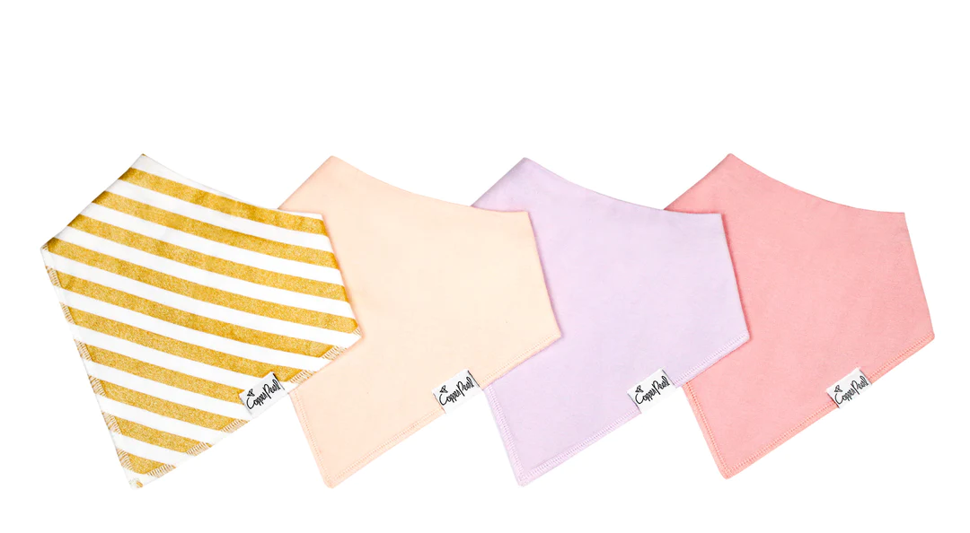 COPPER PEARL: SWEETHEART BABY BANDANA BIBS (4-PACK)