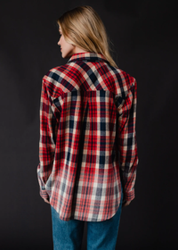 PANACHE APPAREL: NAVY, RED, & CREAM PLAID FLANNEL