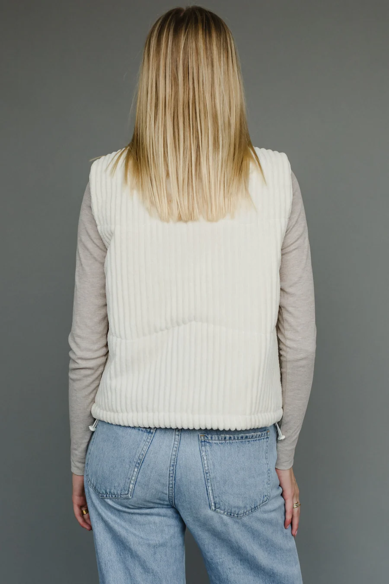 PANACHE: TAYSHA CORDUROY VEST - CREAM