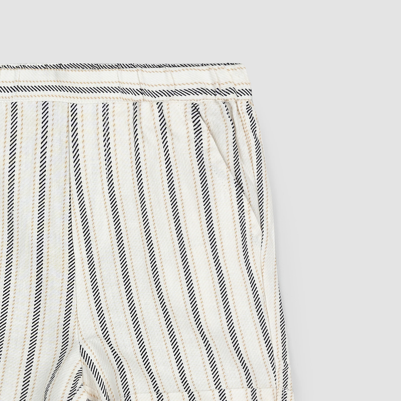 MILES THE LABEL: STRIPED LINEN BLEND SHORTS