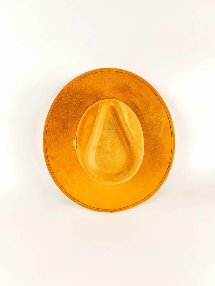 WILDER AND SOUL: VEGAN SUEDE RANCHER HAT - MUSTARD