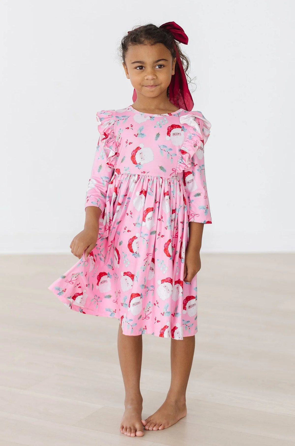 MILA & ROSE: JOLLY OLD SAINT NICK RUFFLE TWIRL DRESS