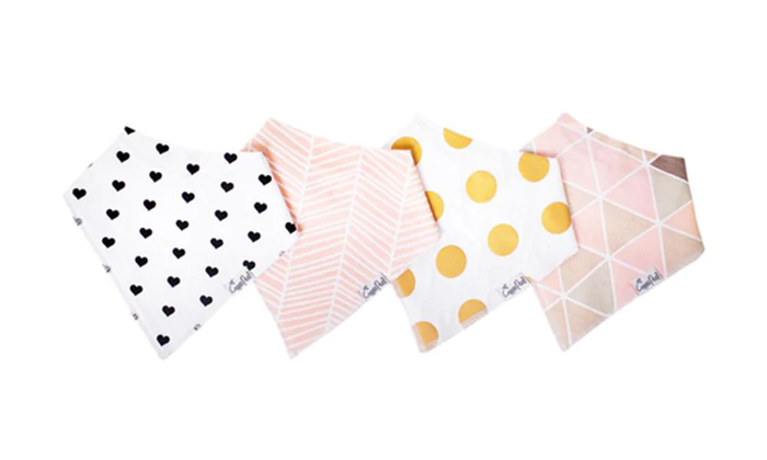 COPPER PEARL: BLUSH BANDANA BIB SET (4-PACK)