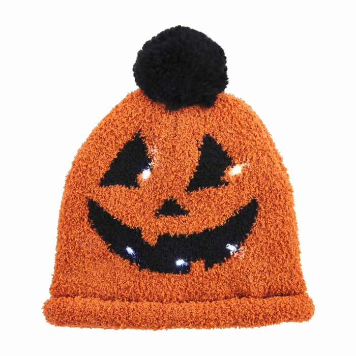 MUD PIE: LIGHT-UP JACK-O-LANTERN CHENILLE HAT