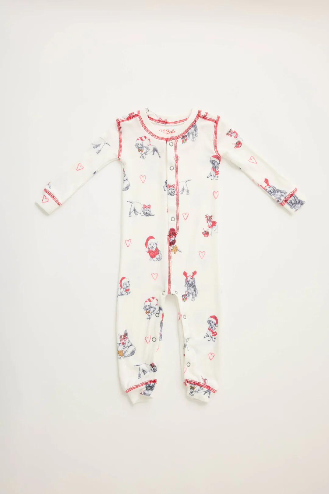 PJ SALVAGE: CANDY CANE LANE INFANT ROMPER