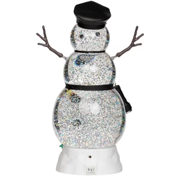 CONFETTI LITES LIGHTED SWIRL POLICE SNOWMAN WITH HAT & FLASHLIGHT