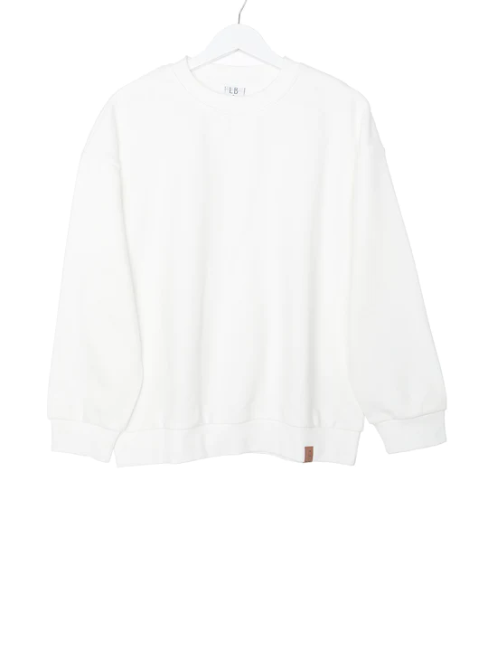 LITTLE BIPSY: ADULT ELEVATED CREWNECK - LILY WHITE