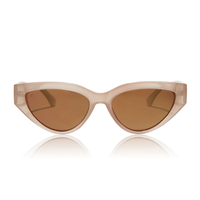 DIME: LAST CALL - MILKY NUDE BROWN WITH GOLD FLASH POLARIZED SUNGLASSES